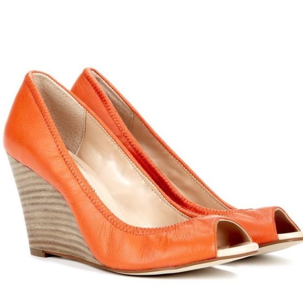Sole Society by Julianne Hough Orange Wedges